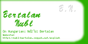 bertalan nubl business card